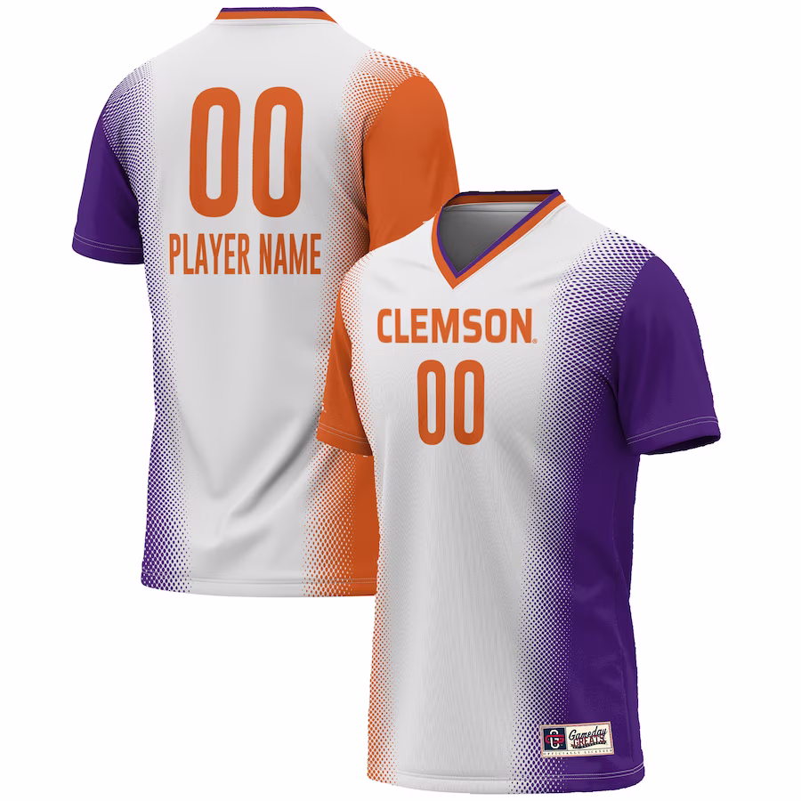 Clemson Tigers GameDay Greats Unisex NIL Pick-A-Player Lightweight Women's Soccer Jersey - White - Jersey
