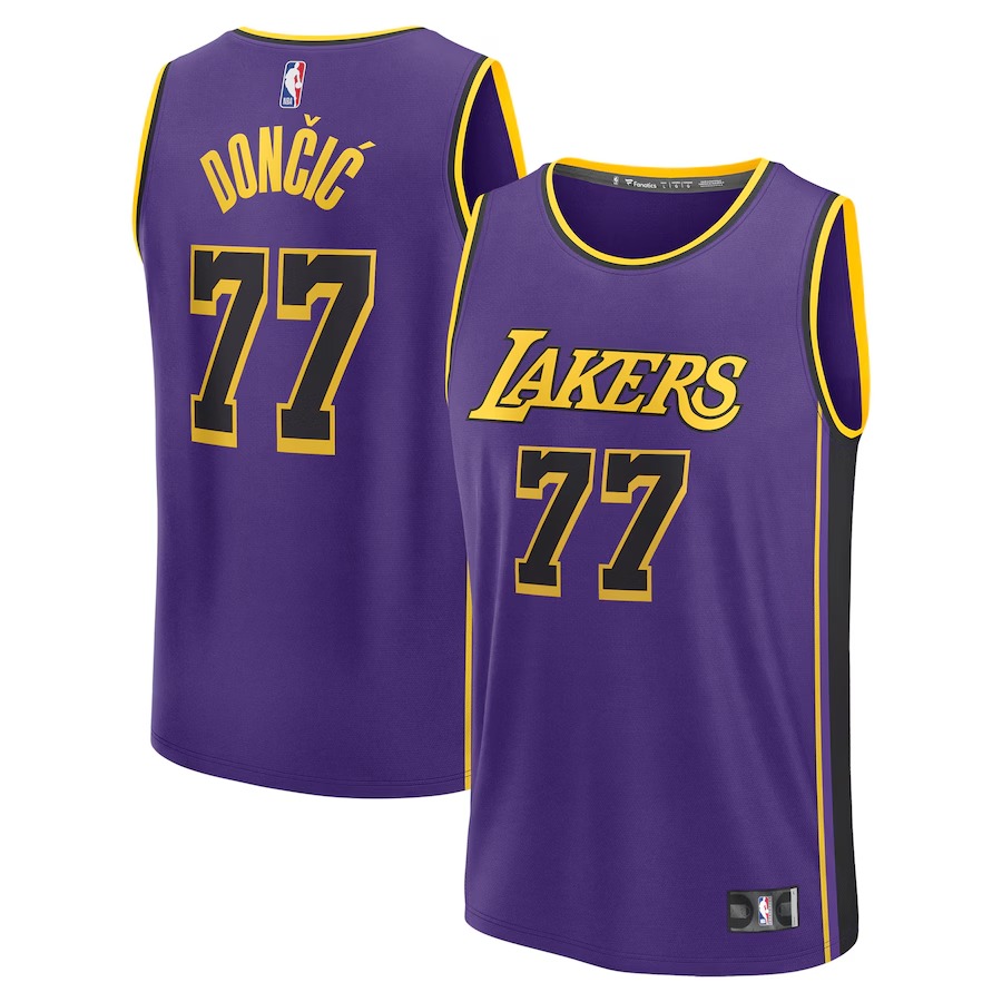 Men's Los Angeles Lakers Luka Dončić Fanatics Purple Fast Break Player Jersey - Statement Edition - Jersey