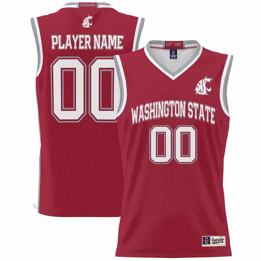 Washington State Cougars GameDay Greats Youth NIL Pick-A-Player Basketball Jersey - Crimson - Jersey