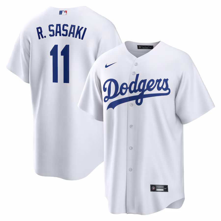 Men's Los Angeles Dodgers Rōki Sasaki Nike White Home Replica Jersey - Jersey
