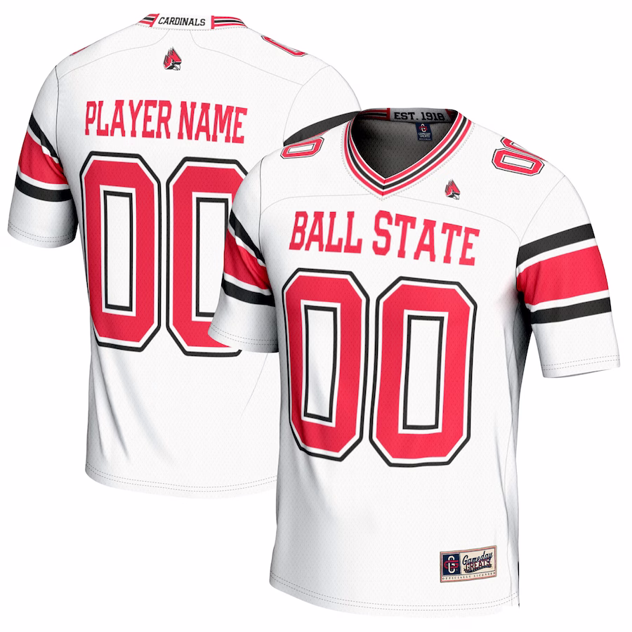 Ball State Cardinals GameDay Greats Youth NIL Pick-A-Player Football Jersey - White - Jersey