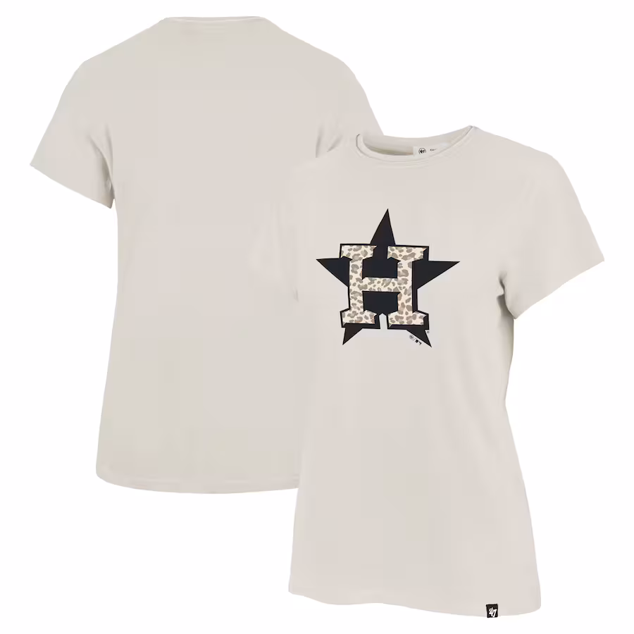 Women's Houston Astros '47 Oatmeal Panthera Frankie T-Shirt - Jersey