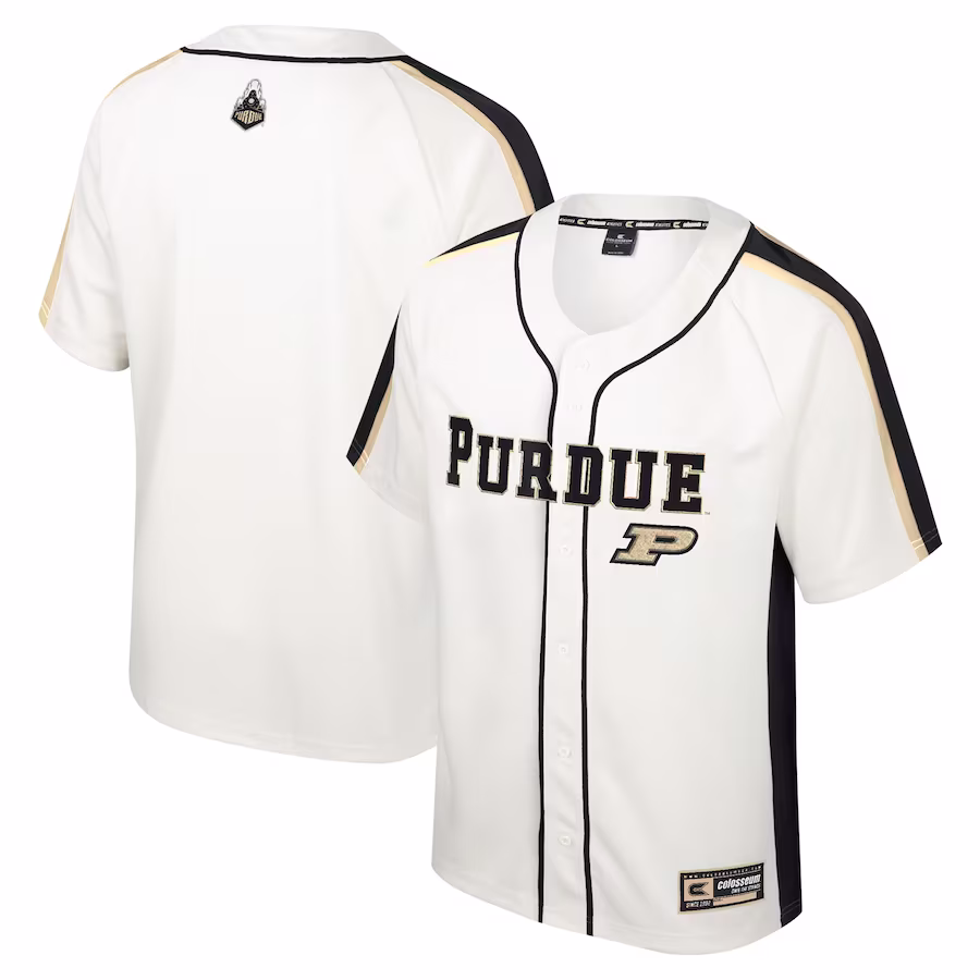 Purdue Boilermakers Colosseum Ruth Button-Up Baseball Jersey - Cream - Jersey