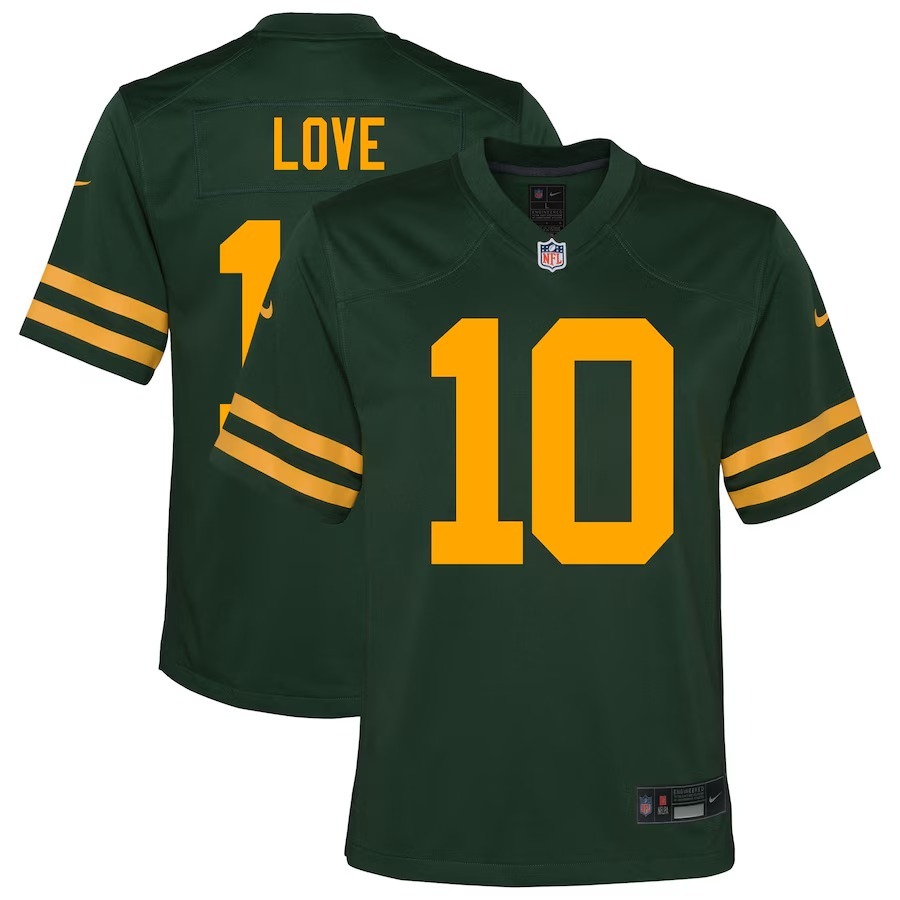 Youth Green Bay Packers Jordan Love Nike Green Alternate Game Jersey - Jersey