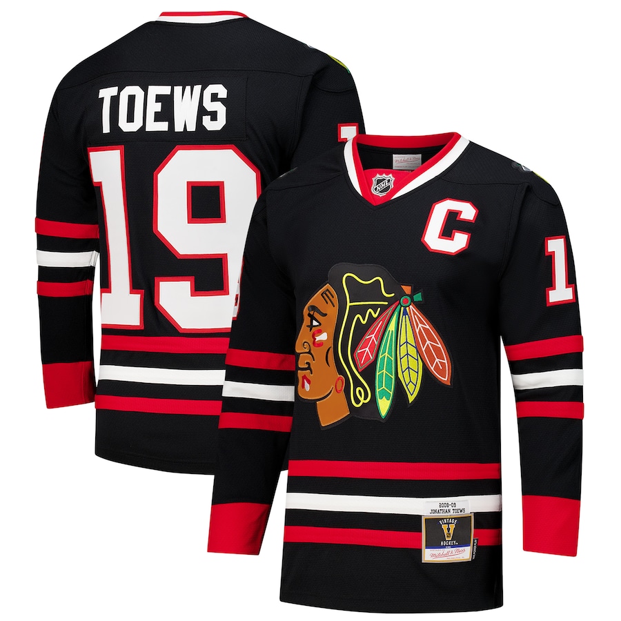 Men's Chicago Blackhawks Jonathan Toews Black 2008-09 Power Play Jersey - Jersey