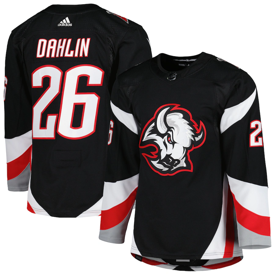 Men's Buffalo Sabres Rasmus Dahlin adidas Black Alternate Primegreen Authentic Player Jersey - Jersey