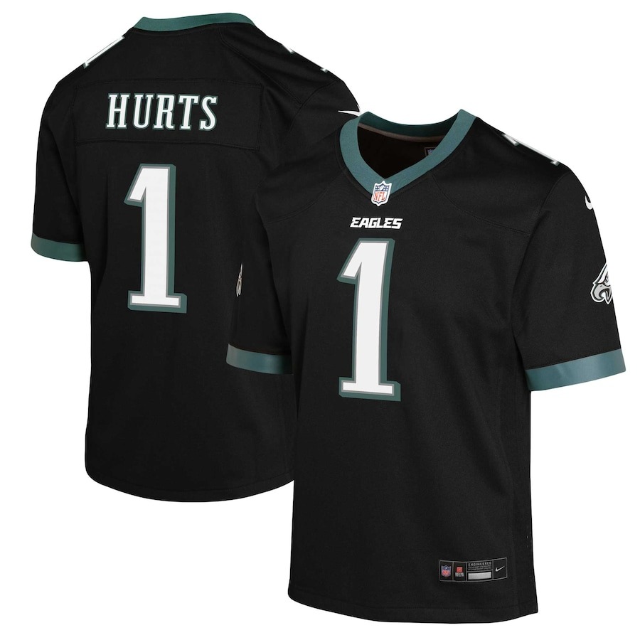 Youth Philadelphia Eagles Jalen Hurts Nike Black Game Jersey - Jersey