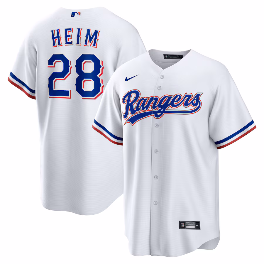 Men's Texas Rangers Jonah Heim Nike White Home Replica Jersey - Jersey