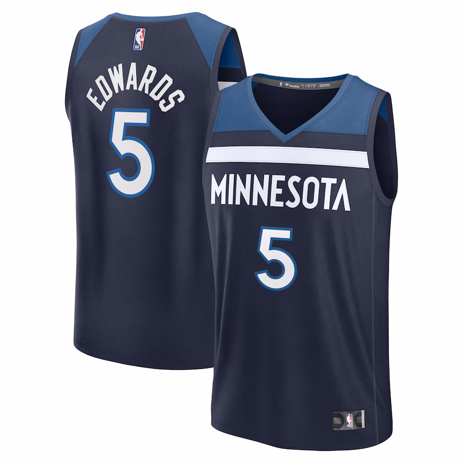 Youth Minnesota Timberwolves Anthony Edwards Fanatics Navy Fast Break Replica Player Jersey - Icon Edition - Jersey