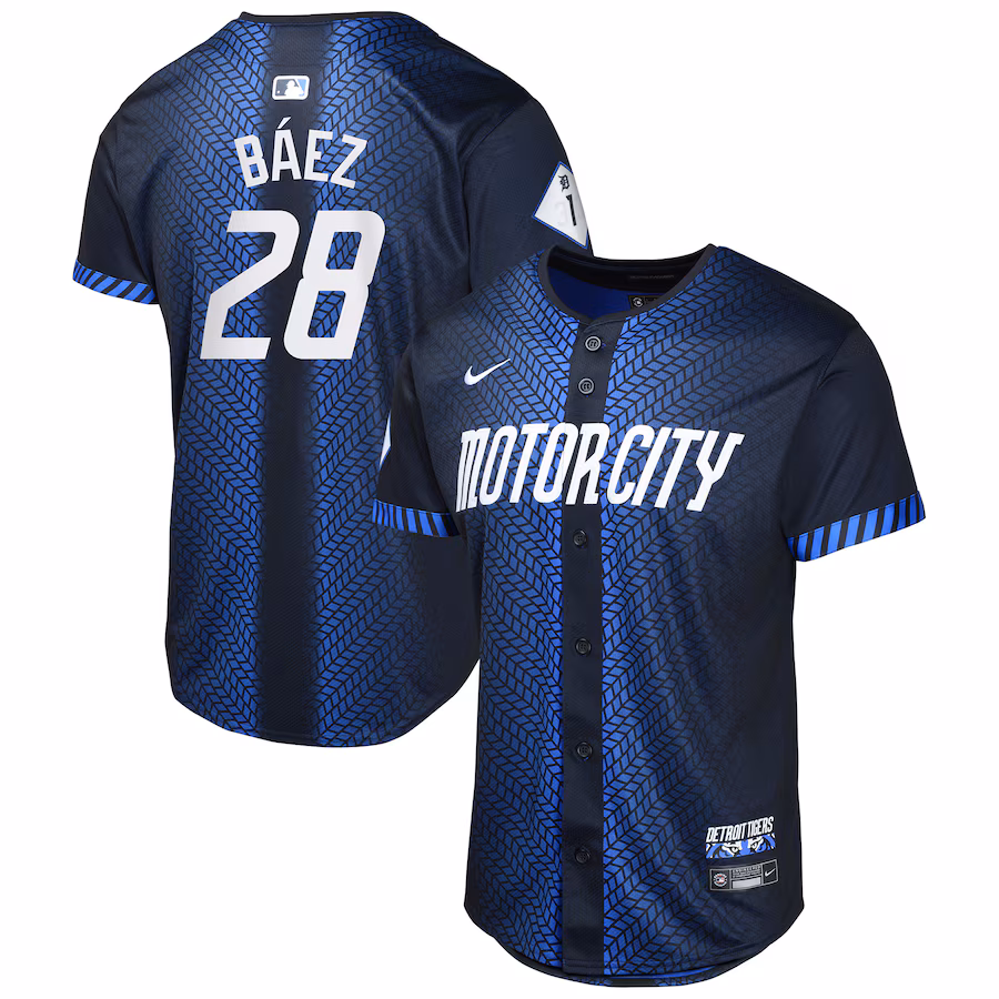 Youth Detroit Tigers Javier Baez Nike Navy 2024 City Connect Limited Jersey - Jersey