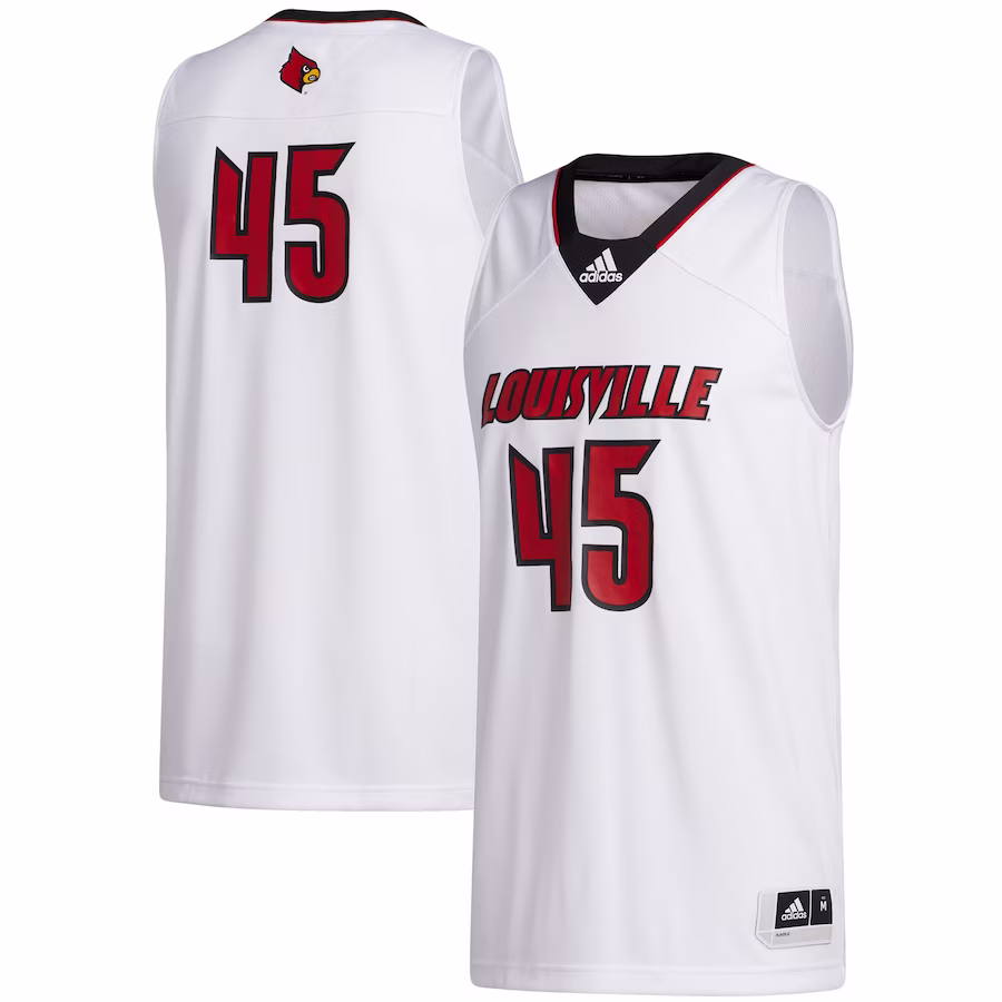 #45 Louisville Cardinals adidas Swingman Jersey - White - Jersey