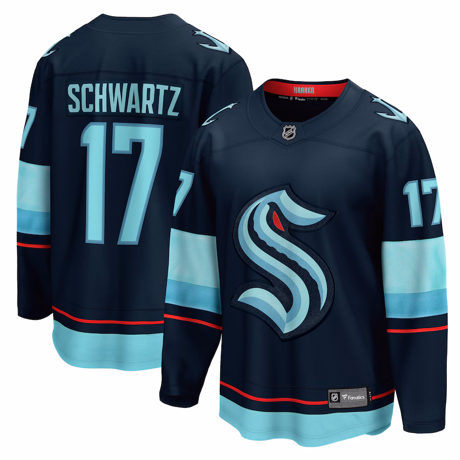 Men's Seattle Kraken Jaden Schwartz Fanatics Navy Home Breakaway Player Jersey - Jersey