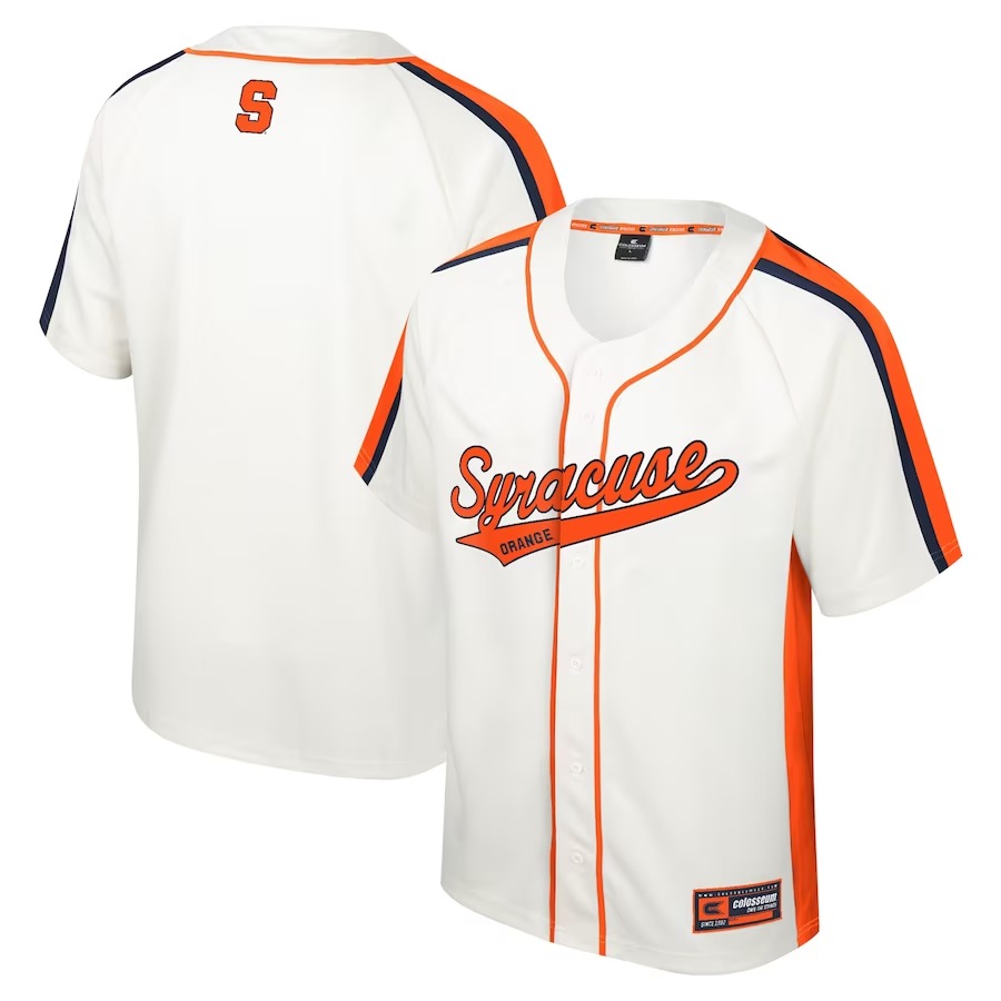 Syracuse Orange Colosseum Ruth Button-Up Baseball Jersey - Cream - Jersey