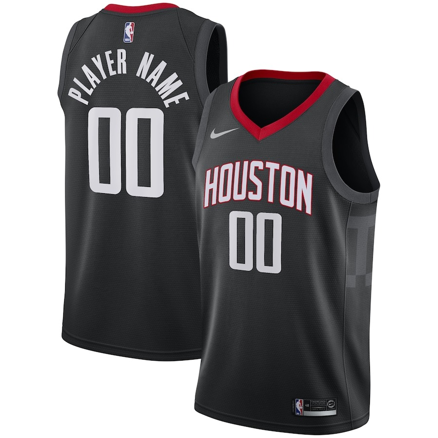 Men's Houston Rockets Nike Black Swingman Custom Jersey - Statement Edition - Jersey