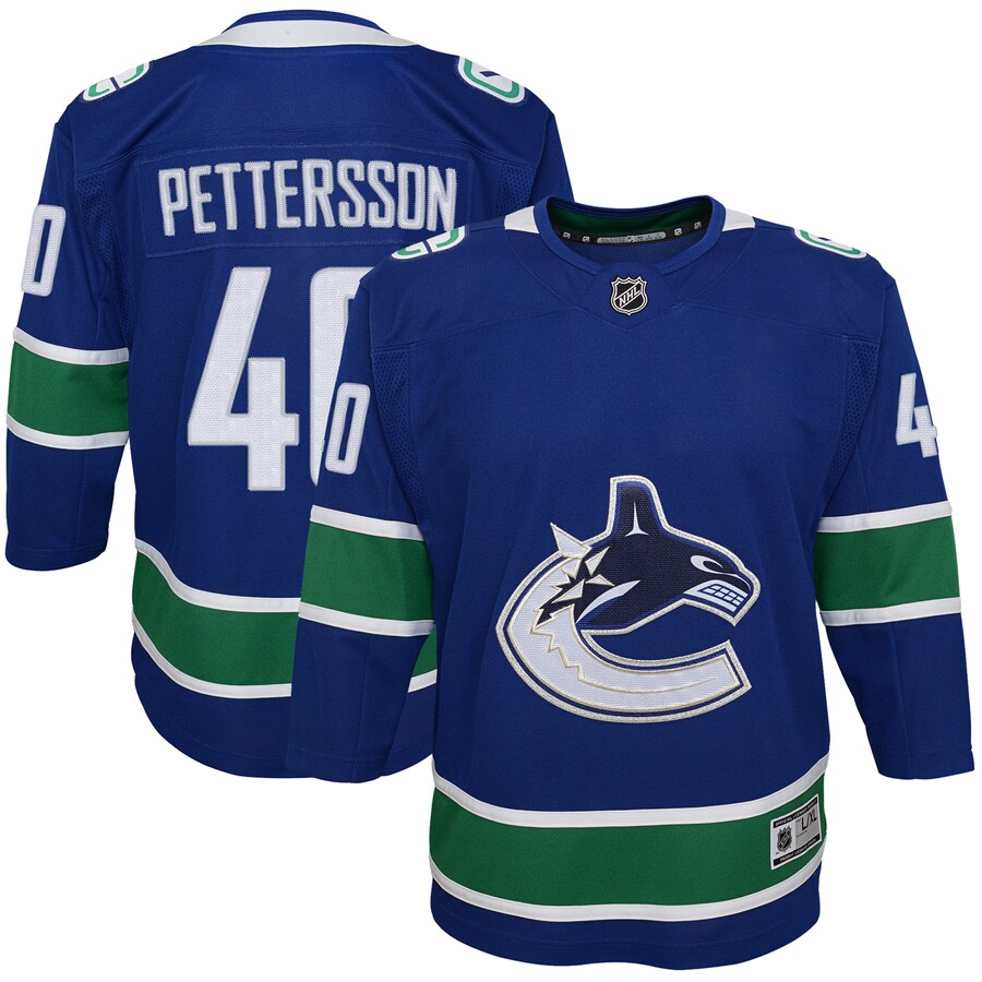 Youth Vancouver Canucks Elias Pettersson Blue 2019/20 Home Premier Player Jersey - Jersey
