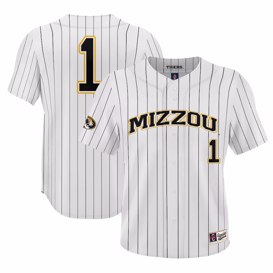 #1 Missouri Tigers GameDay Greats Youth Lightweight Baseball Jersey - White - Jersey