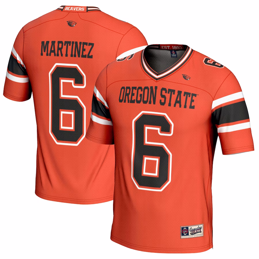 Damien Martinez Oregon State Beavers GameDay Greats Youth NIL Player Football Jersey - Orange - Jersey