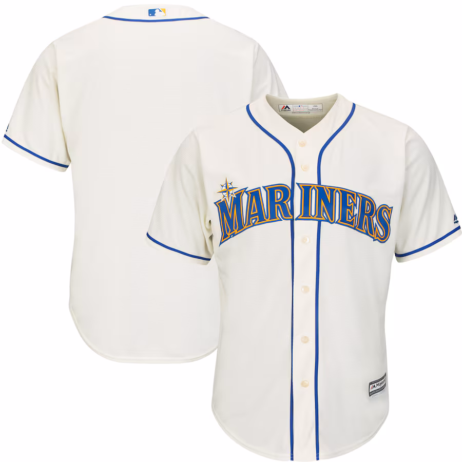 Men's Seattle Mariners Majestic Cream Alternate Cool Base Jersey - Jersey