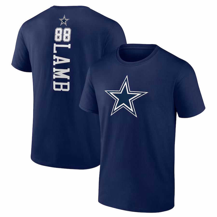 Men's Dallas Cowboys CeeDee Lamb Navy Playmaker T-Shirt - Jersey