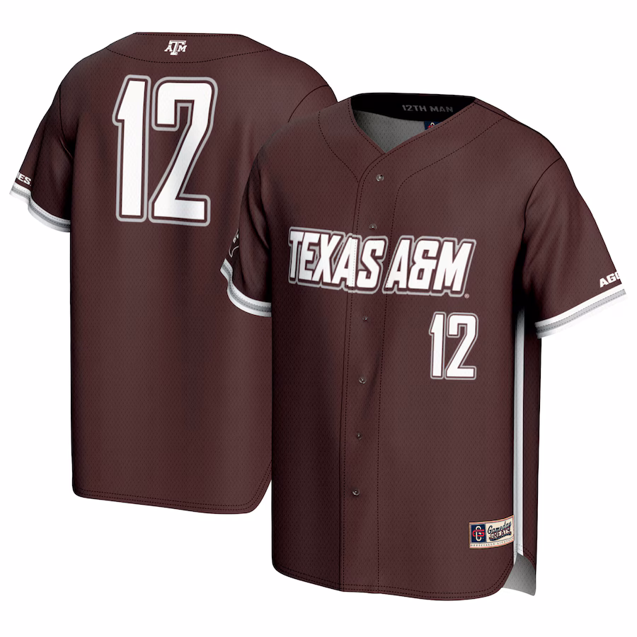 #12 Texas A&M Aggies GameDay Greats Youth Baseball Lightweight Fashion Jersey - Maroon - Jersey