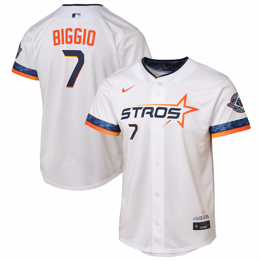 Youth Houston Astros Craig Biggio Nike White 2025 City Connect Limited Player Jersey - Jersey
