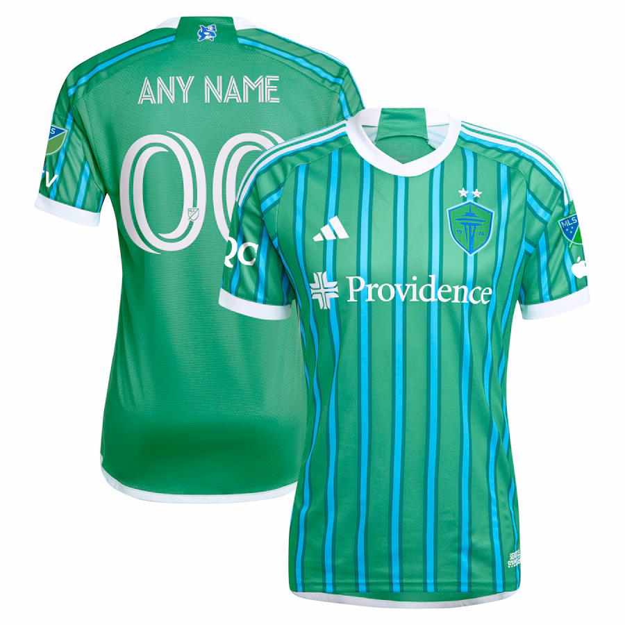 Men's Seattle Sounders FC  adidas Green 2024 The Anniversary Kit Authentic Custom Jersey - Jersey