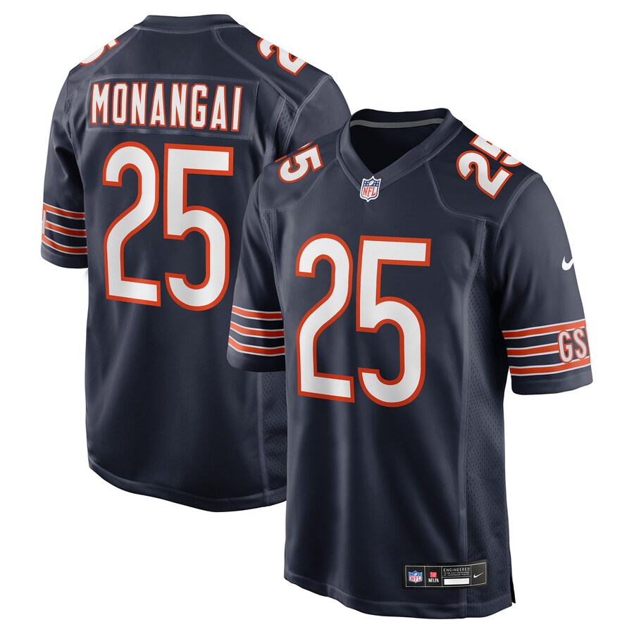 Men's Chicago Bears Kyle Monangai Nike Navy Team Game Jersey - Jersey