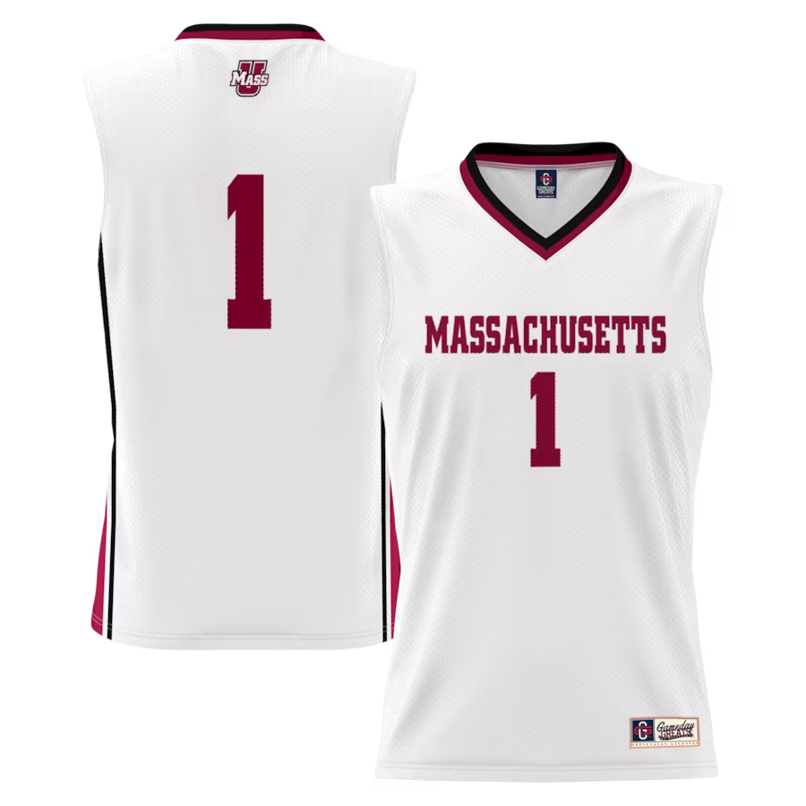 #1 UMass Minutemen GameDay Greats Lightweight Basketball Jersey - White - Jersey
