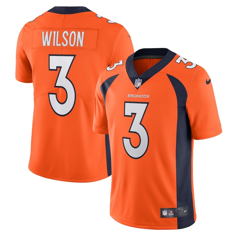 Men's Denver Broncos Russell Wilson Nike Orange Team Vapor Limited Jersey - Jersey