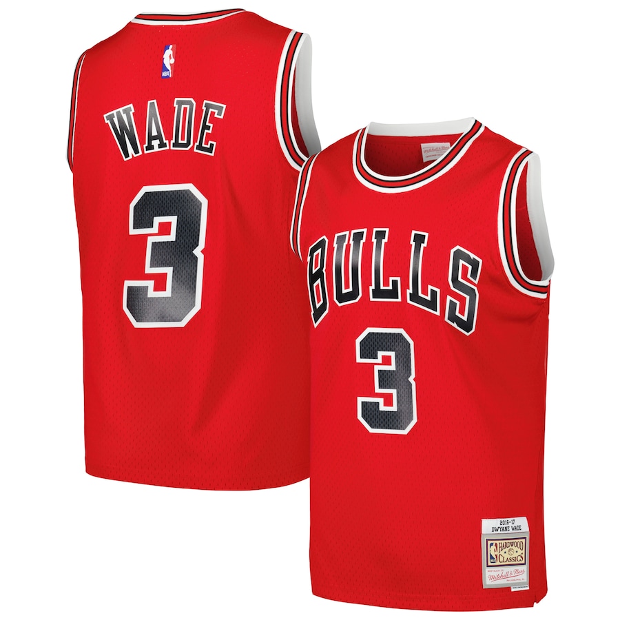Men's Chicago Bulls Dwyane Wade Mitchell & Ness Red 2016/17 Hardwood Classics Swingman Jersey - Jersey
