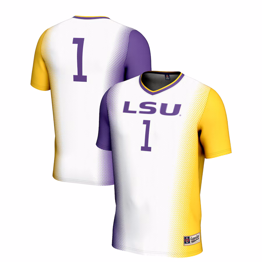 Unisex GameDay Greats #1 White LSU Tigers  Lightweight Women's Soccer Jersey - Jersey