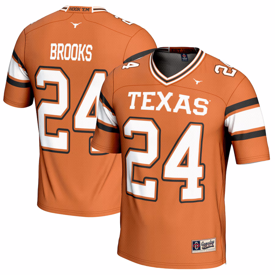 Jonathon Brooks Texas Longhorns GameDay Greats NIL Player Football Jersey - Texas Orange - Jersey