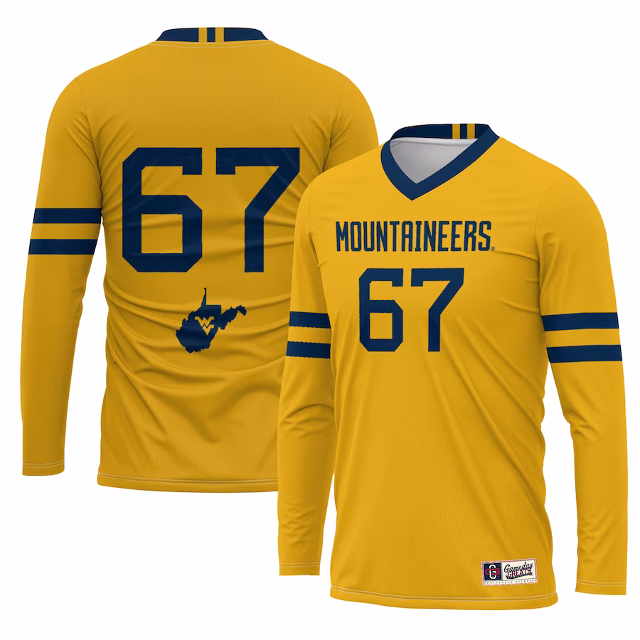 #1 West Virginia Mountaineers GameDay Greats Unisex Lightweight Volleyball Jersey - Gold - Jersey