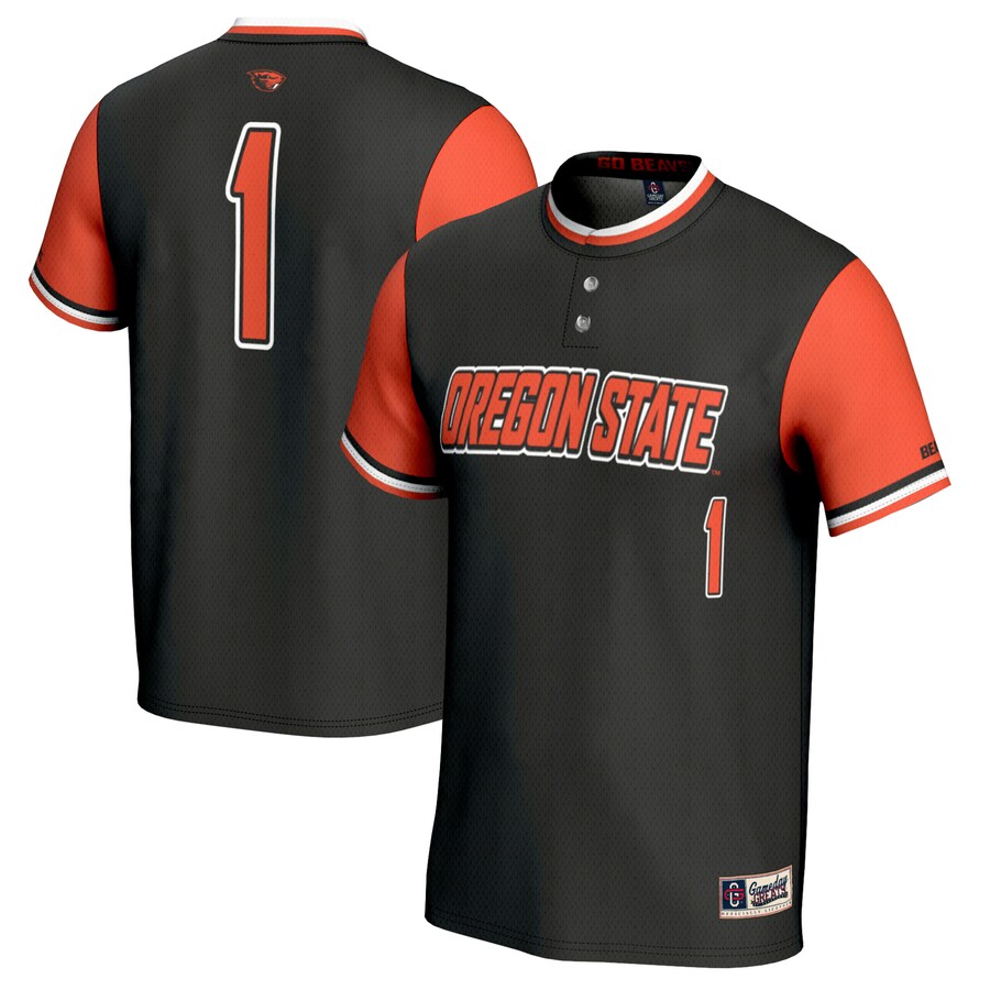 #1 Oregon State Beavers GameDay Greats Unisex Softball Fashion Jersey - Black - Jersey