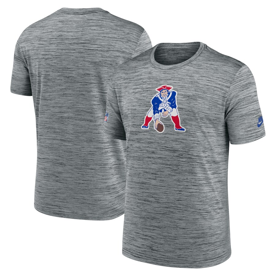 Men's New England Patriots Nike Gray Velocity Alternate Logo Performance T-Shirt - Jersey