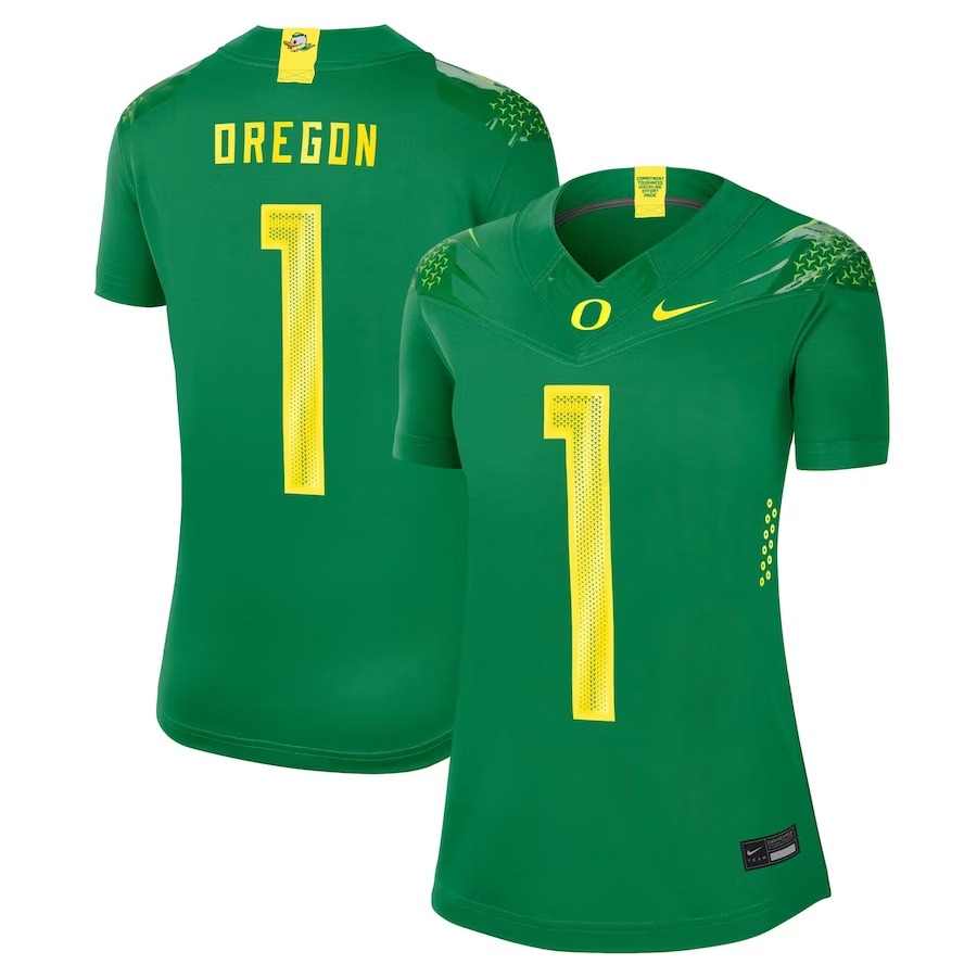 #1 Oregon Ducks Nike Women's Game Jersey - Green - Jersey
