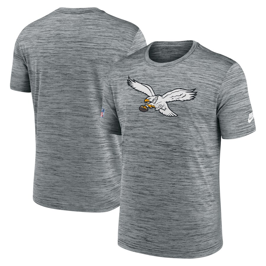 Men's Philadelphia Eagles Nike Gray Velocity Alternate Logo Performance T-Shirt - Jersey
