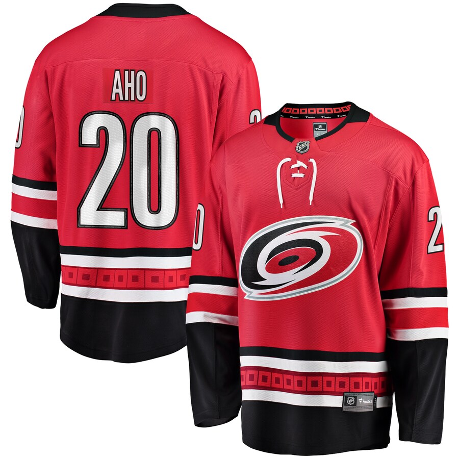 Men's Carolina Hurricanes Sebastian Aho Fanatics Branded Red Alternate Premier Breakaway Player Jersey - Jersey