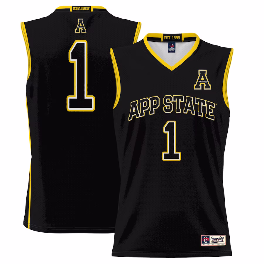 #1 Appalachian State Mountaineers GameDay Greats Youth Lightweight Basketball Jersey - Black - Jersey