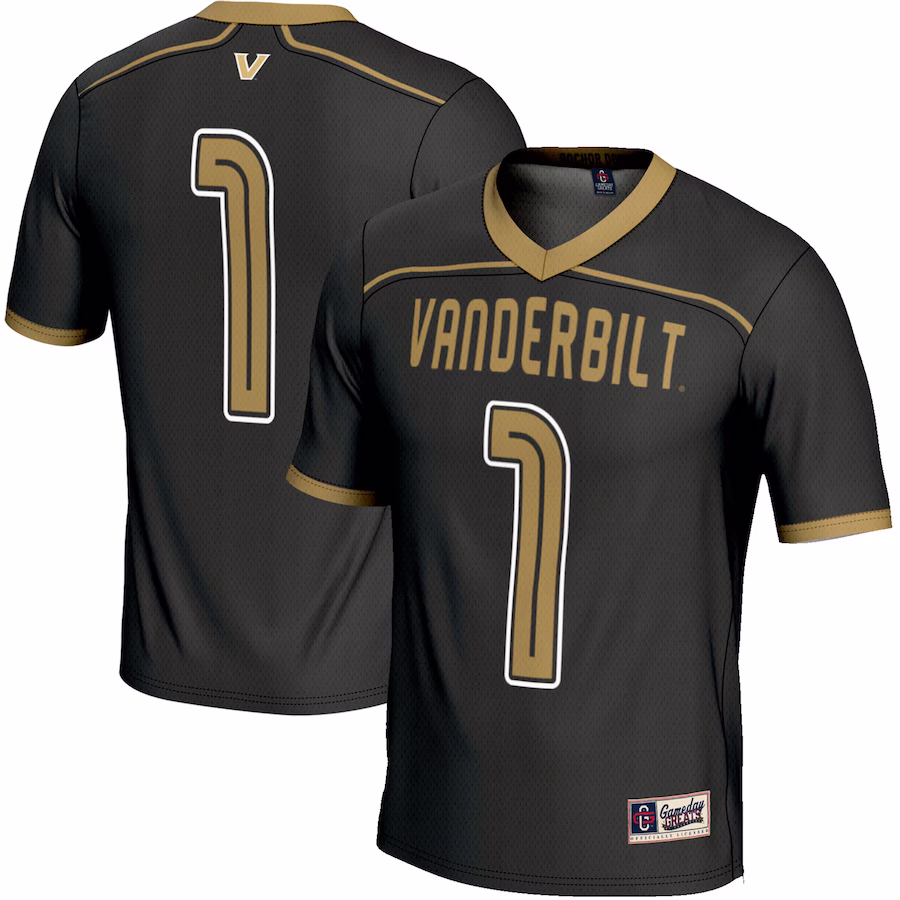 #1 Vanderbilt Commodores GameDay Greats Youth Lightweight Men's Lacrosse Jersey - Black - Jersey