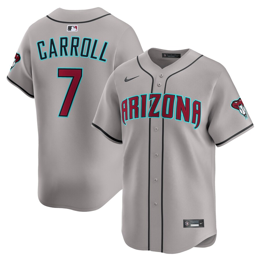 Men's Arizona Diamondbacks Corbin Carroll Nike Gray Road Limited Player Jersey - Jersey