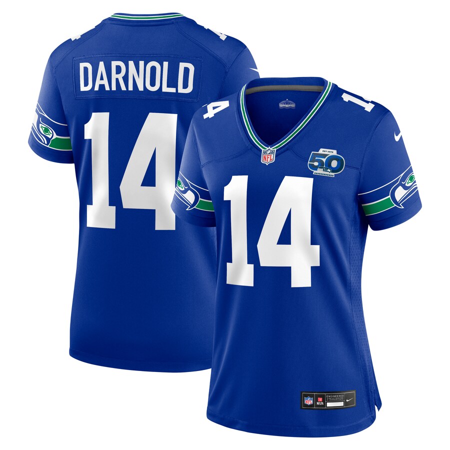 Women's Seattle Seahawks Sam Darnold Nike Royal Alternate 2 50th Season Game Jersey - Jersey