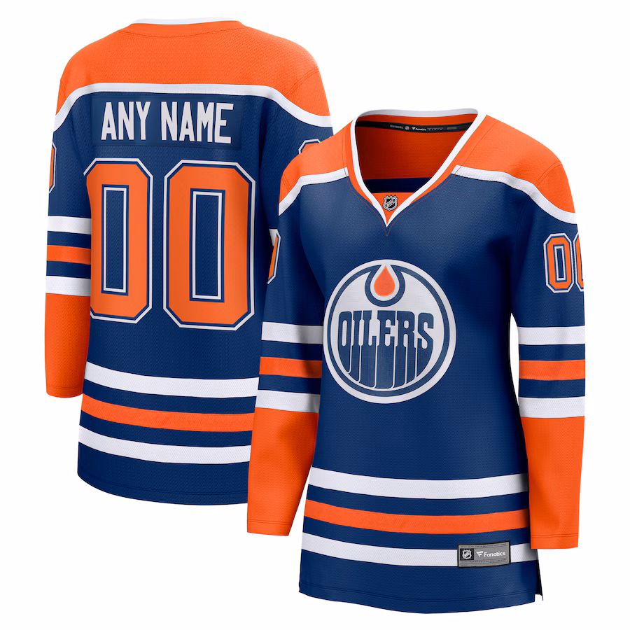 Women's Edmonton Oilers Fanatics Royal Home Breakaway Custom Jersey - Jersey