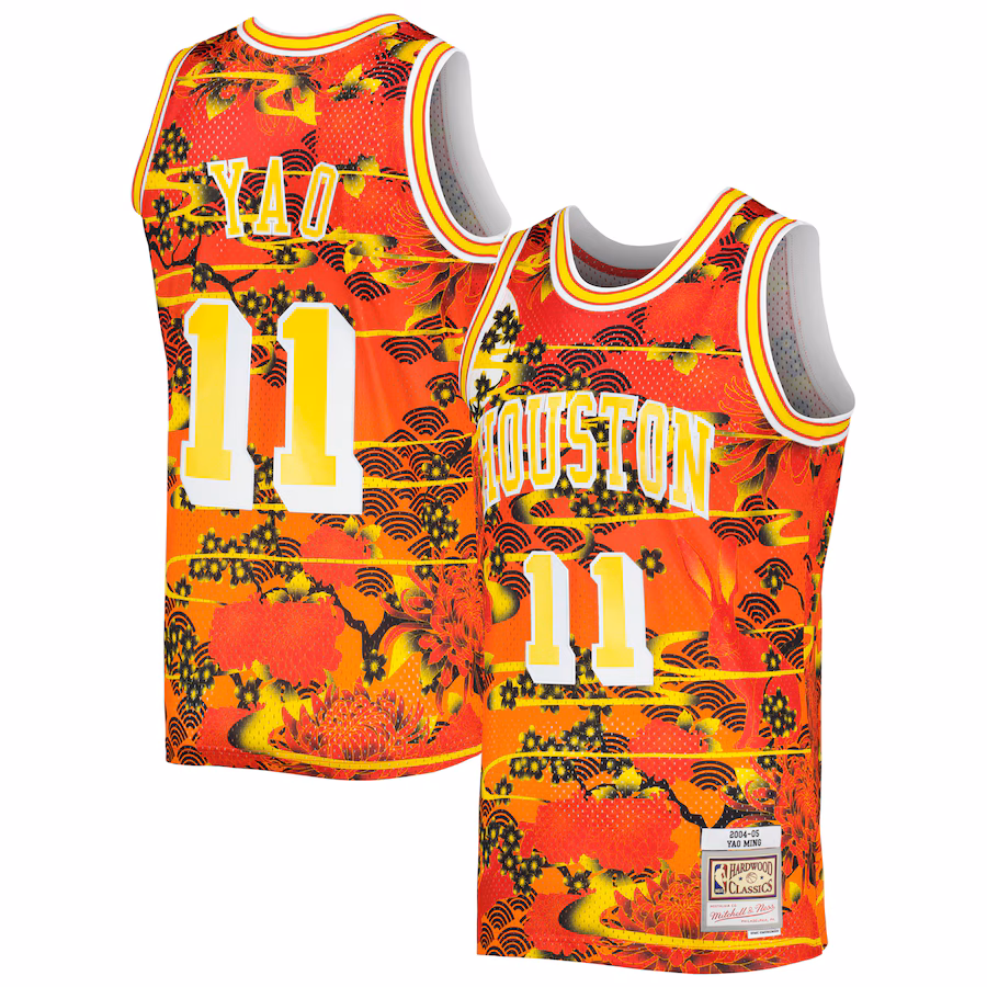 Men's Houston Rockets Yao Ming Mitchell & Ness Red 2004/05 Hardwood Classics Lunar New Year Swingman Jersey - Jersey
