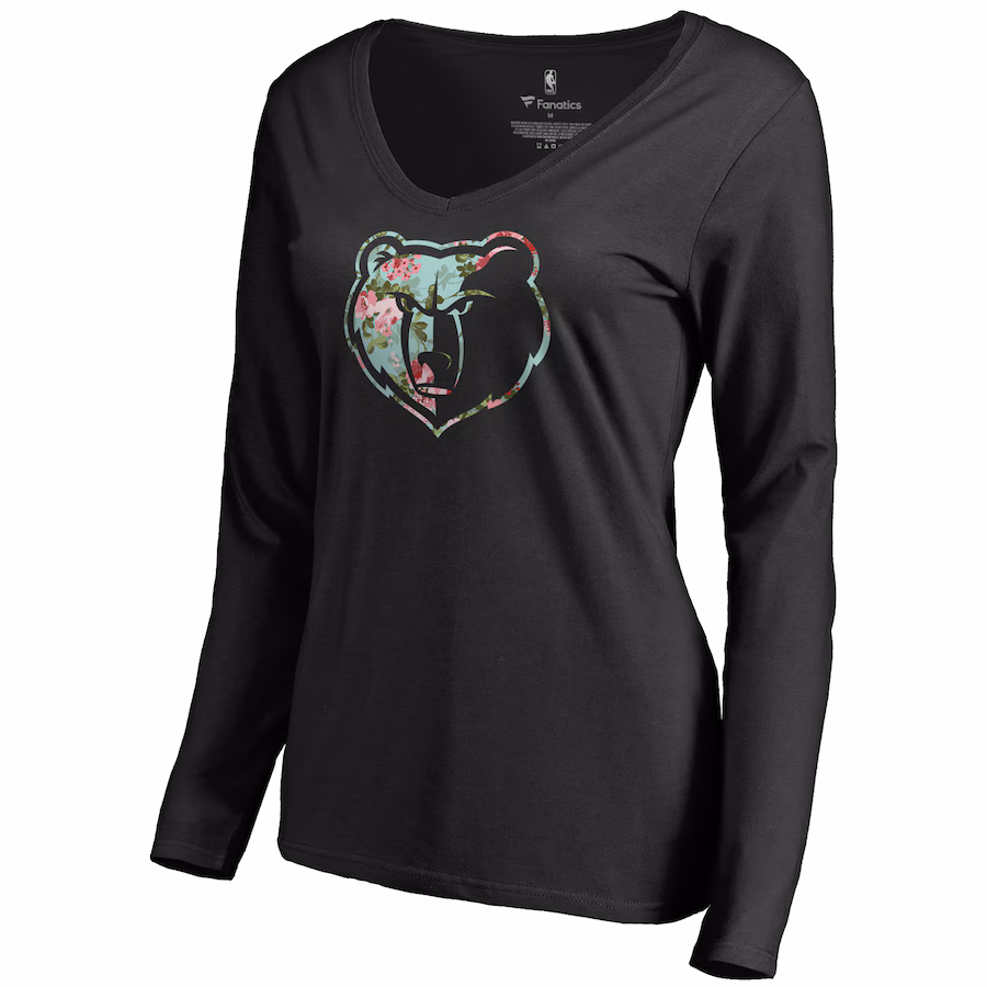 Women's Memphis Grizzlies Black Lovely Long Sleeve V-Neck T-Shirt - Jersey