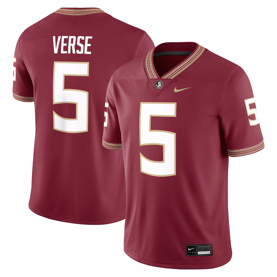 Men's Nike Jared Verse Garnet Florida State Seminoles Player Game Jersey - Jersey