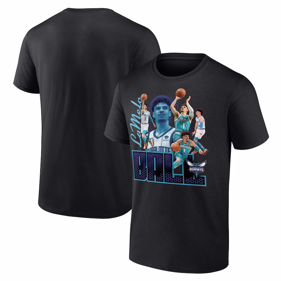 Men's Charlotte Hornets LaMelo Ball Black Notorious 3.0 Player T-Shirt - Jersey