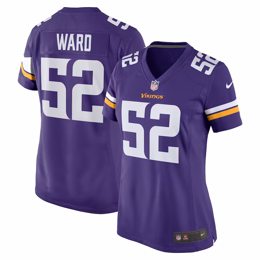 Women's Minnesota Vikings Jihad Ward Nike  Purple Team Game Jersey - Jersey