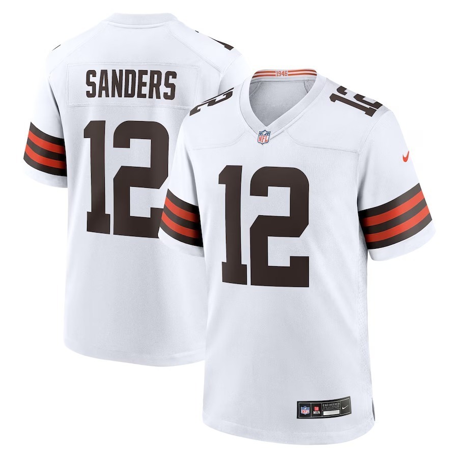 Men's Cleveland Browns Shedeur Sanders Nike White 2025 NFL Draft Game Jersey - Jersey