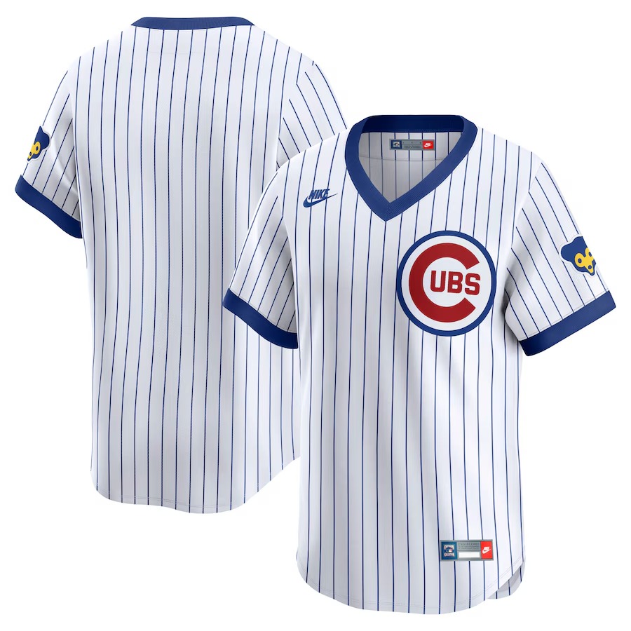 Men's Chicago Cubs Nike White Throwback Cooperstown Collection Limited Jersey - Jersey
